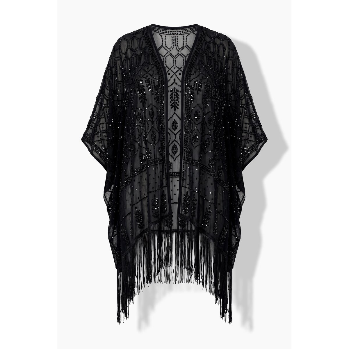 Veste en mousseline avec broderies noir, ULLA POPKEN