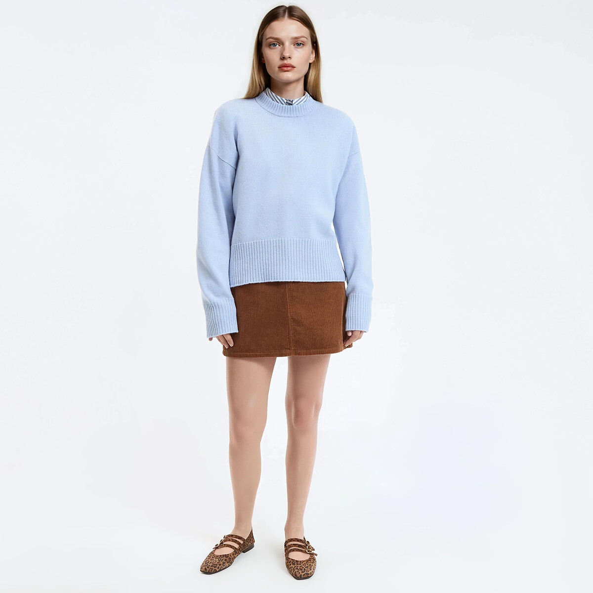 Maglione lana e cachemire made in France blu pastello, LA REDOUTE COLLECTIONS