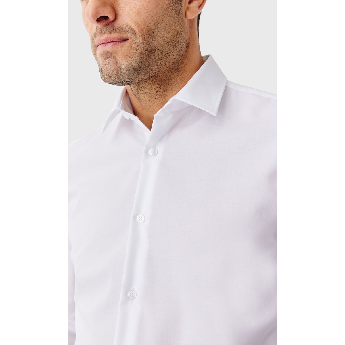 Chemise Slim fit sans repassage blanc, ACROSS