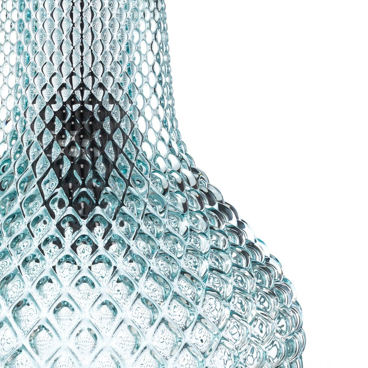 Suspension en verre vintage, Drakar bleu clair, noir, LINDBY