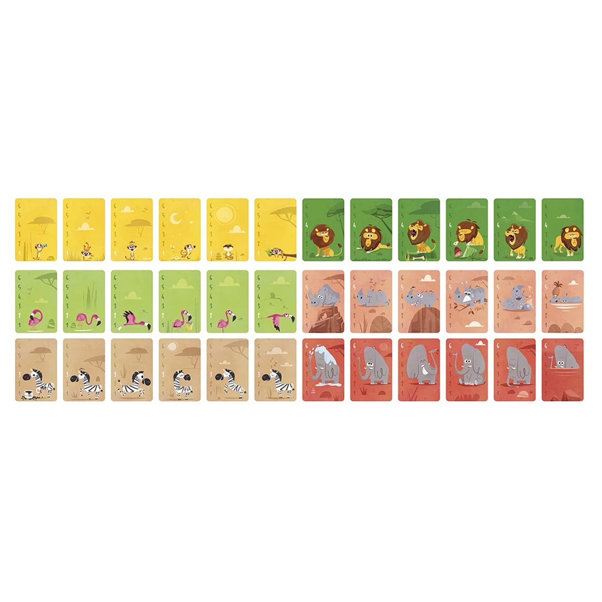Jeu De Cartes Bataille Les Animaux Dafrique couleur unique, JANOD