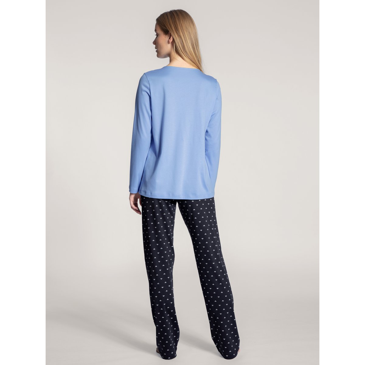 Pyjama manches longues Coton NIGHT LOVERS bleu lapis foncé, CALIDA