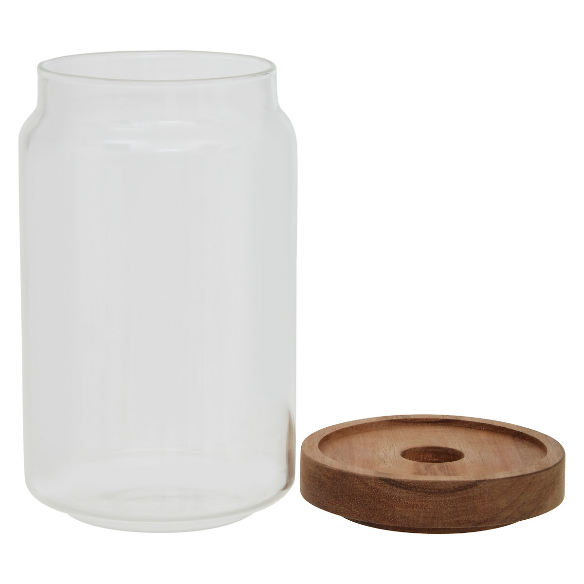 Medium Glass Storage Jar with Acacia Wood Lid transparent, SO'HOME
