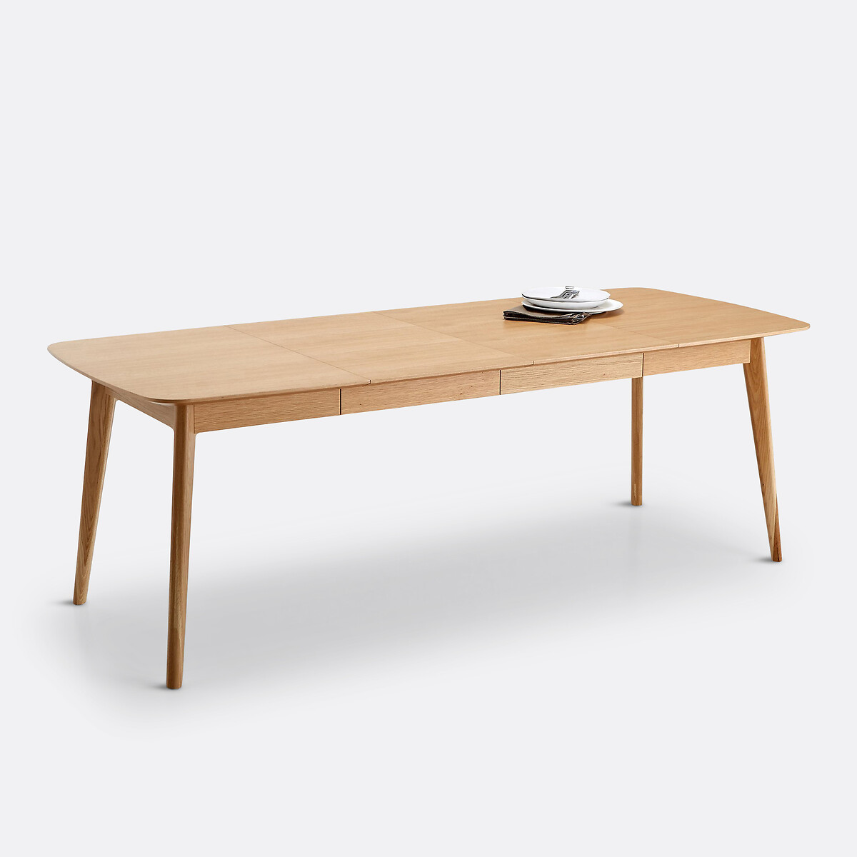 Table à manger, extensible, plaqué chêne, 4 à 10 couverts, BIFACE naturel, LA REDOUTE INTERIEURS