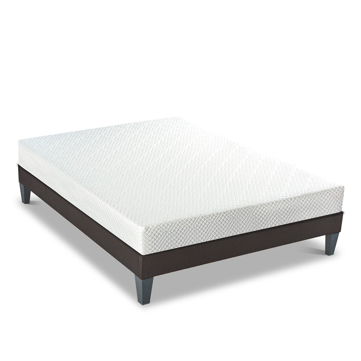 Ensemble Absolu 160x200 cm Matelas Mousse + Sommier Bois blanc, BELLECOUR