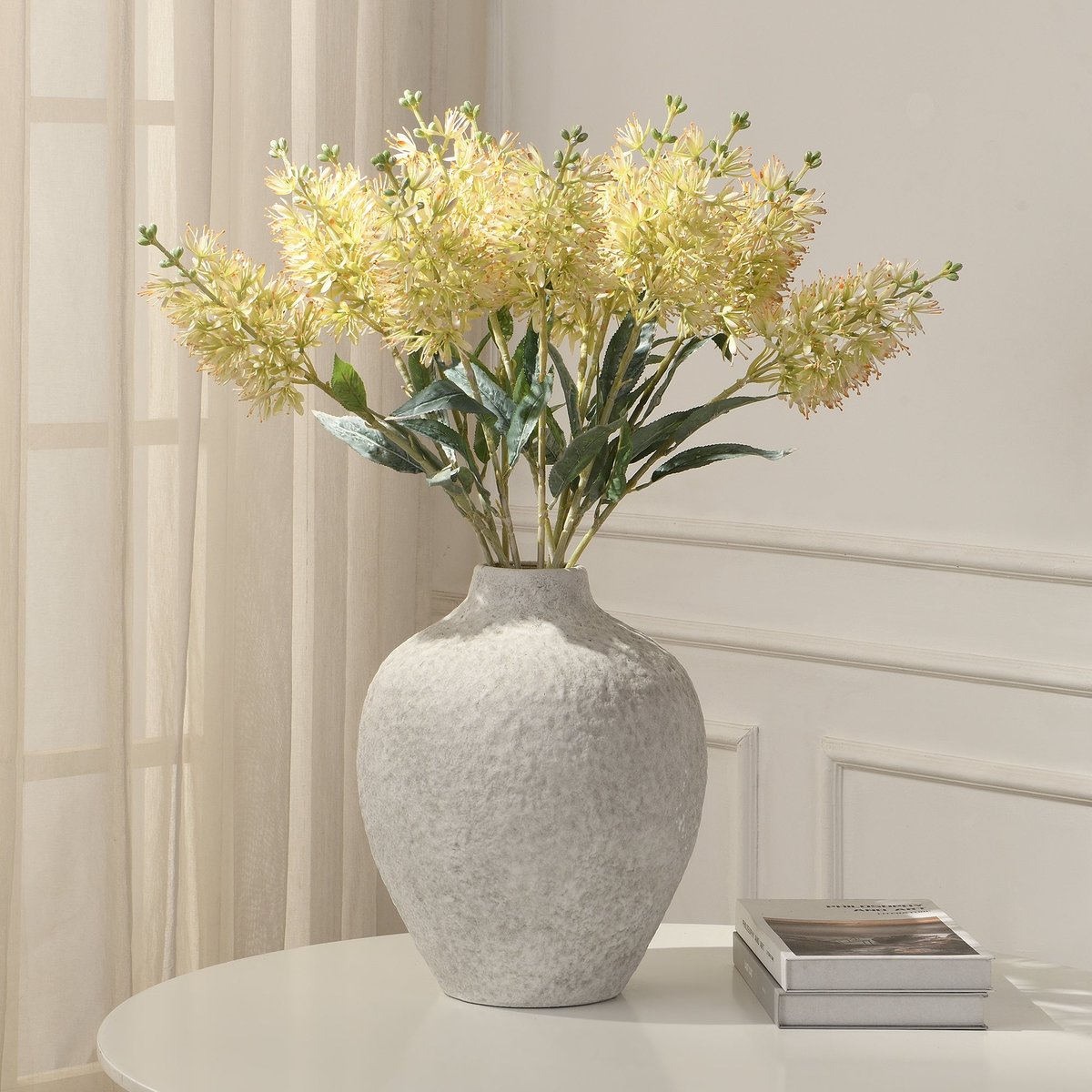 Tige d'allium artificielle H78 LES ESSENTIELS blanc, SIA