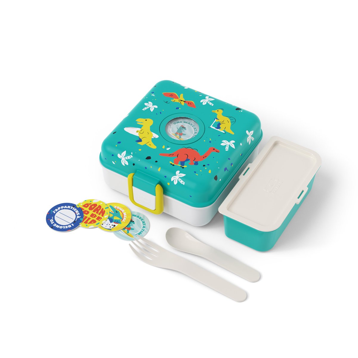 Boîte à sandwich enfant 850ml, Snacky bleu dino, MONBENTO
