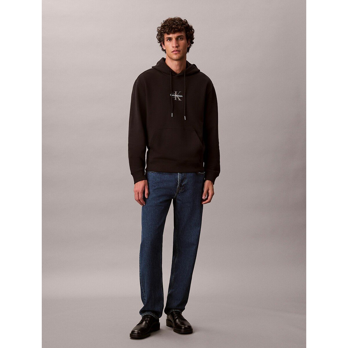 Sweat à capuche logo noir, CALVIN KLEIN JEANS