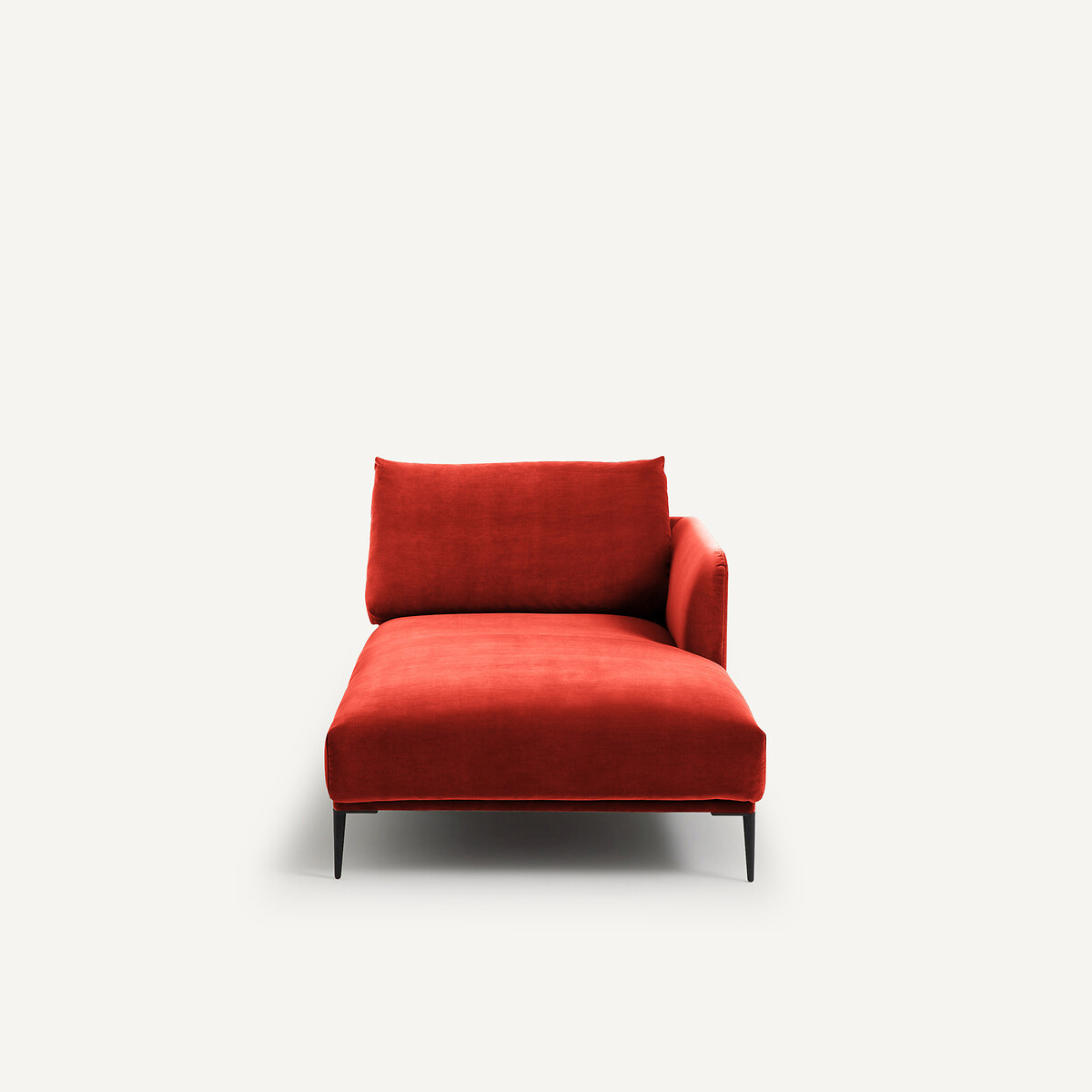 Méridienne en velours, OSCAR rouge cinabre, EMMANUEL GALLINA X AM.PM