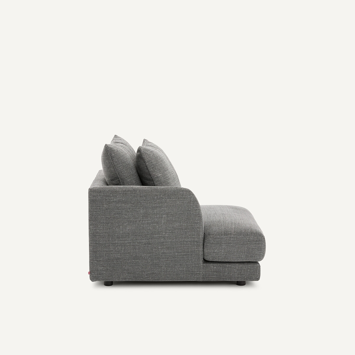 Demi-canapé gauche, modulable en coton et lin, TIBERIO anthracite, AM.PM
