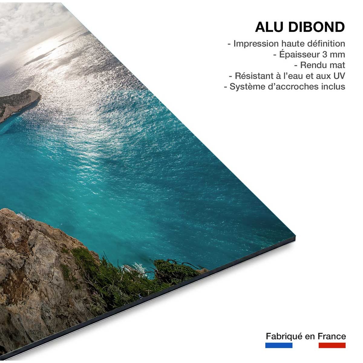 Tableau bleu méditerranéen tableau alu dibond, HEXOA