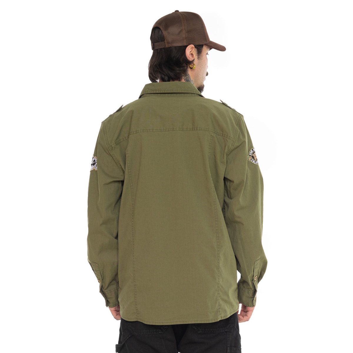 Chemise coton STOP kaki, VON DUTCH
