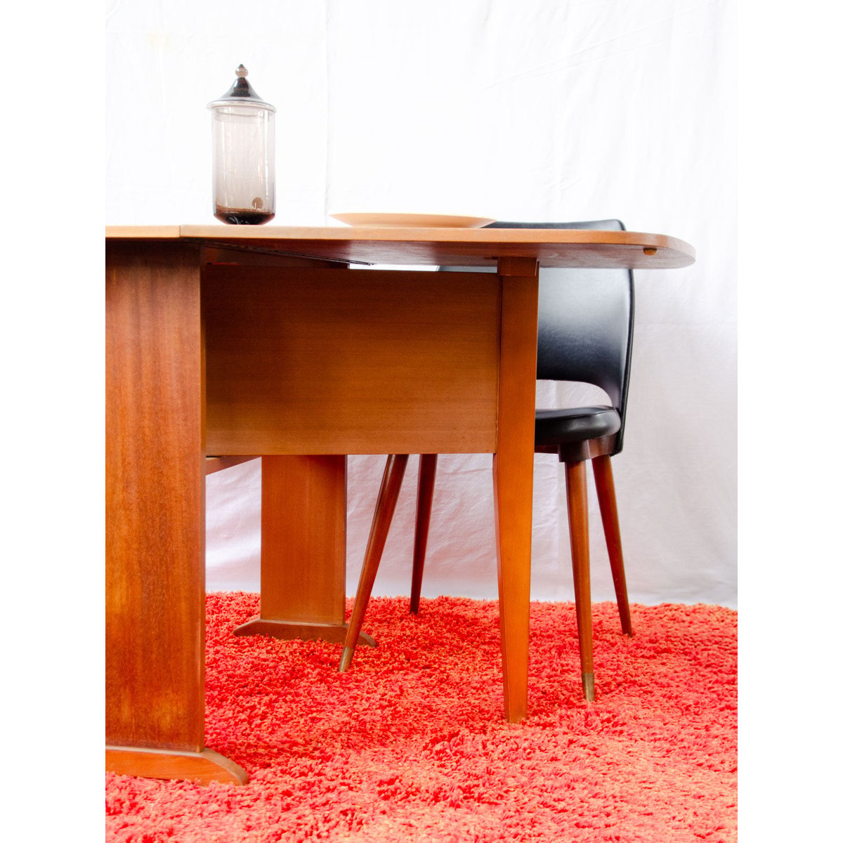 Table à manger pliante en teck Romy N°1607 - Bon état bois foncé, DEBONGOUT
