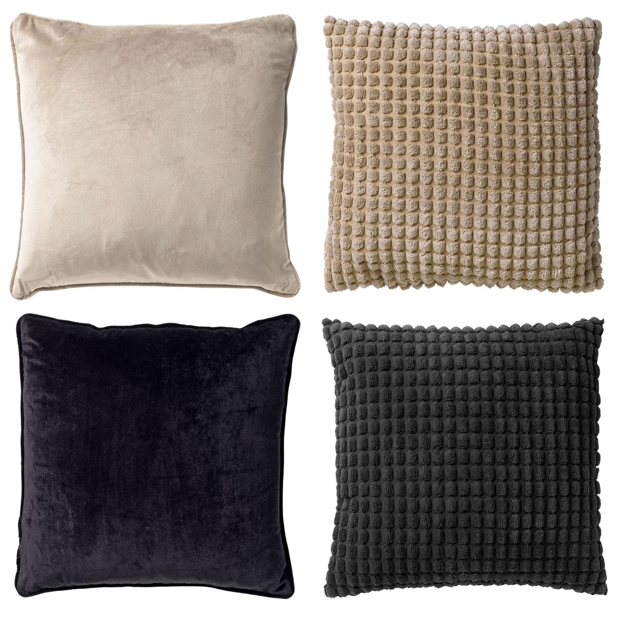 Coussins Harmonie duo (Lot de 4) noir, DUTCH DECOR