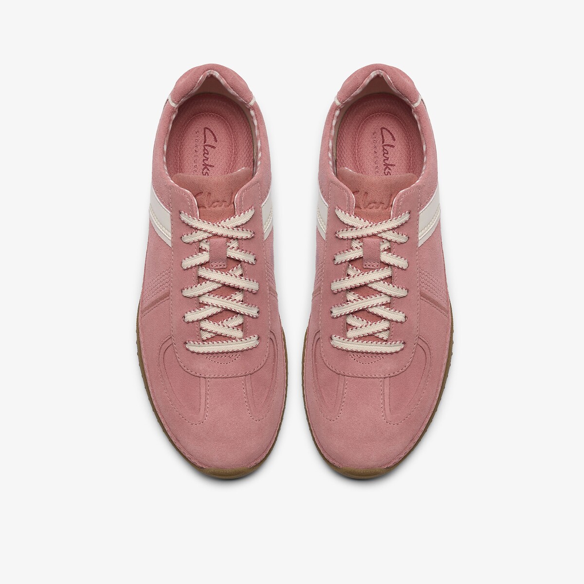 Meridor suède leren sneakers lichtroze, CLARKS