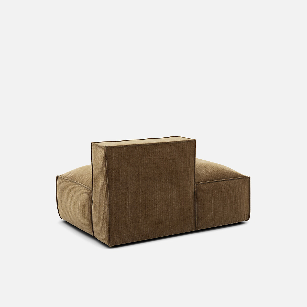 Elément récamière gauche pour canapé modulable, en velours côtelé vintage, SEVEN bronze, LA REDOUTE INTERIEURS