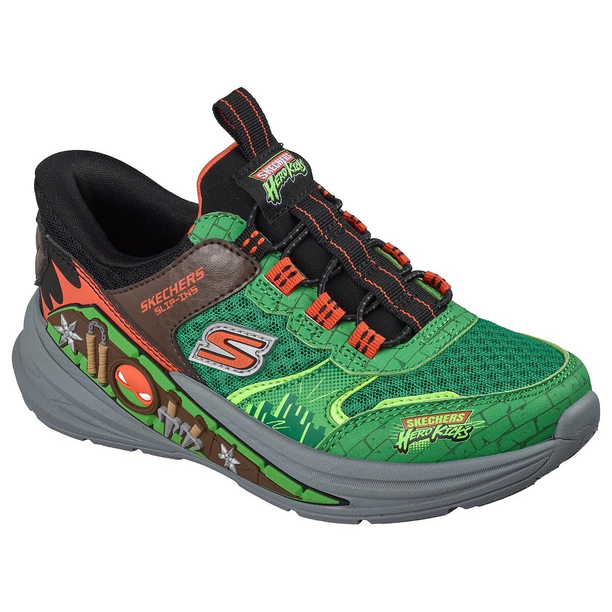 Kids Slip-Ins Trainers: Hyper-Quest Where's My Skechers? dark green/light green, SKECHERS