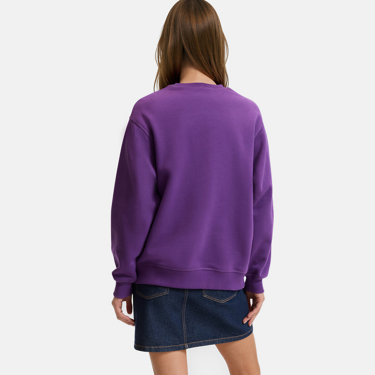 Sweat col rond volume ample violet, LA REDOUTE COLLECTIONS