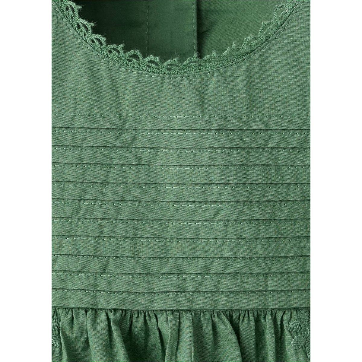 Blouse coton détails froncés vert, MANGO BABY