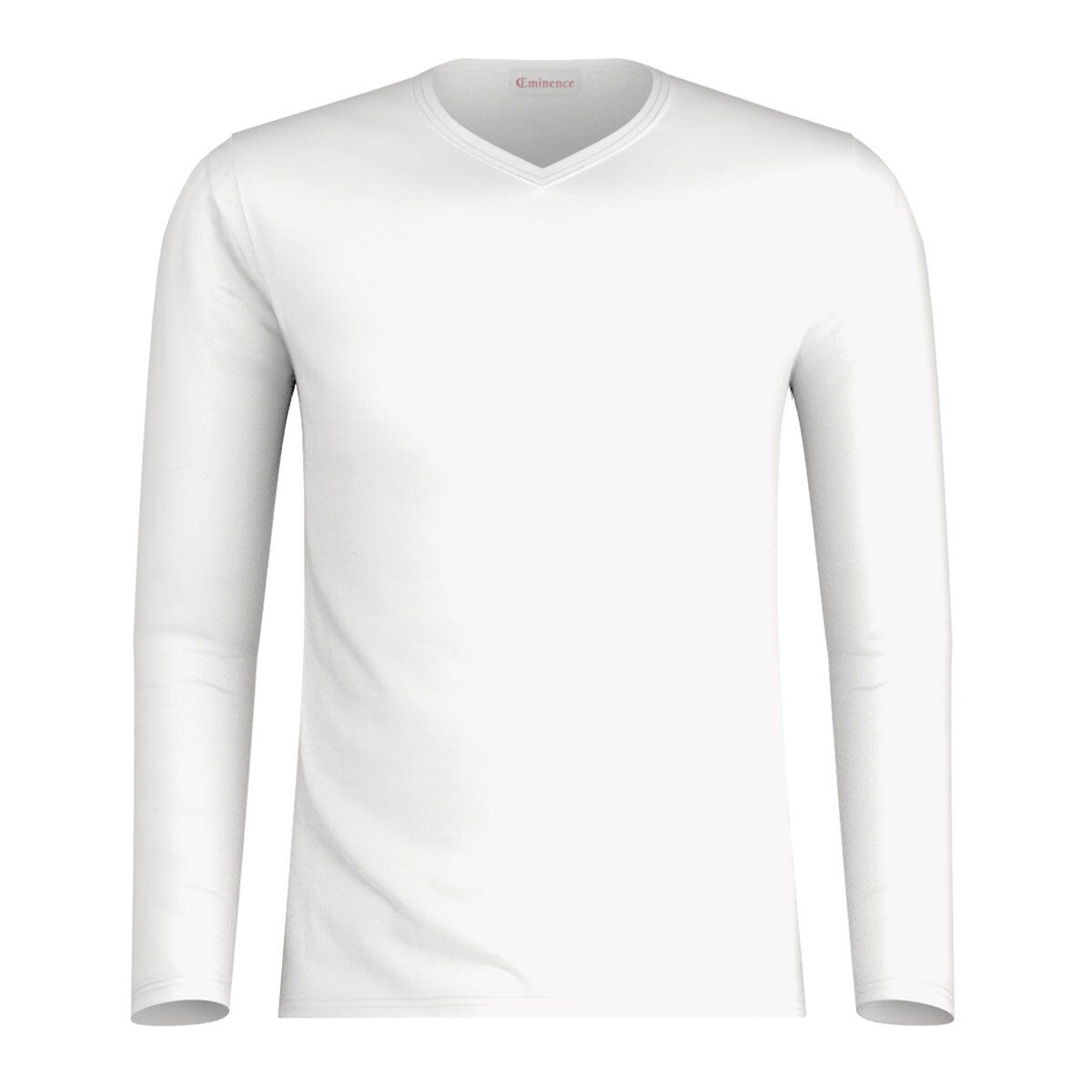 T-shirt manches longues col V blanc, EMINENCE