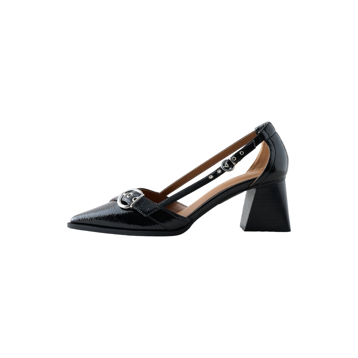 Chaussures en 2 parties à talon carré/boucle noir, NEXT