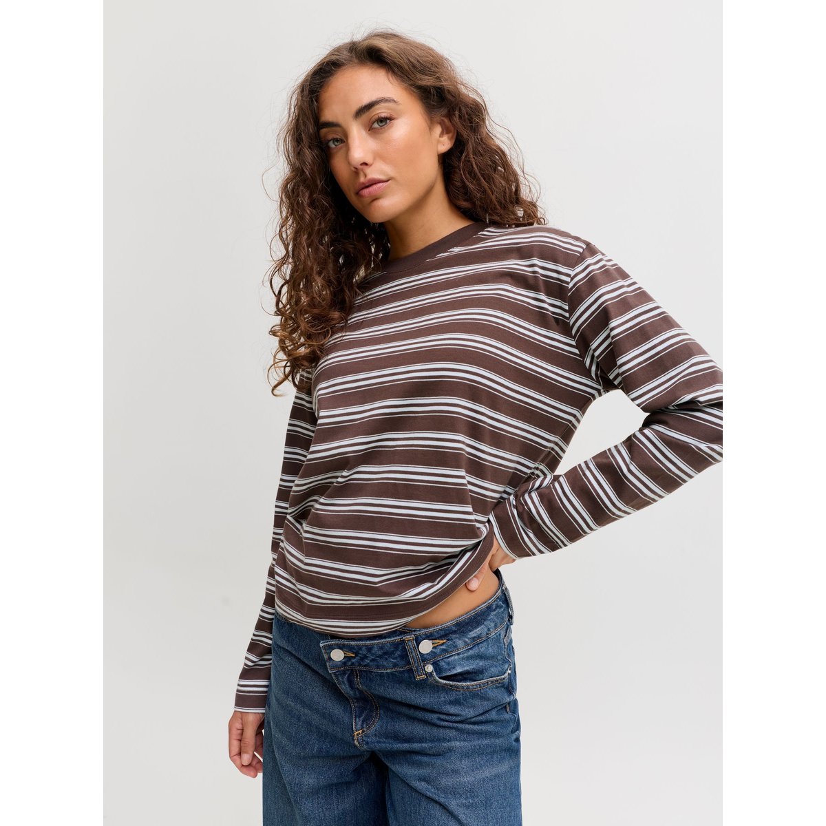 T-Shirt À Manches Longues marron - bracken 1, JJXX
