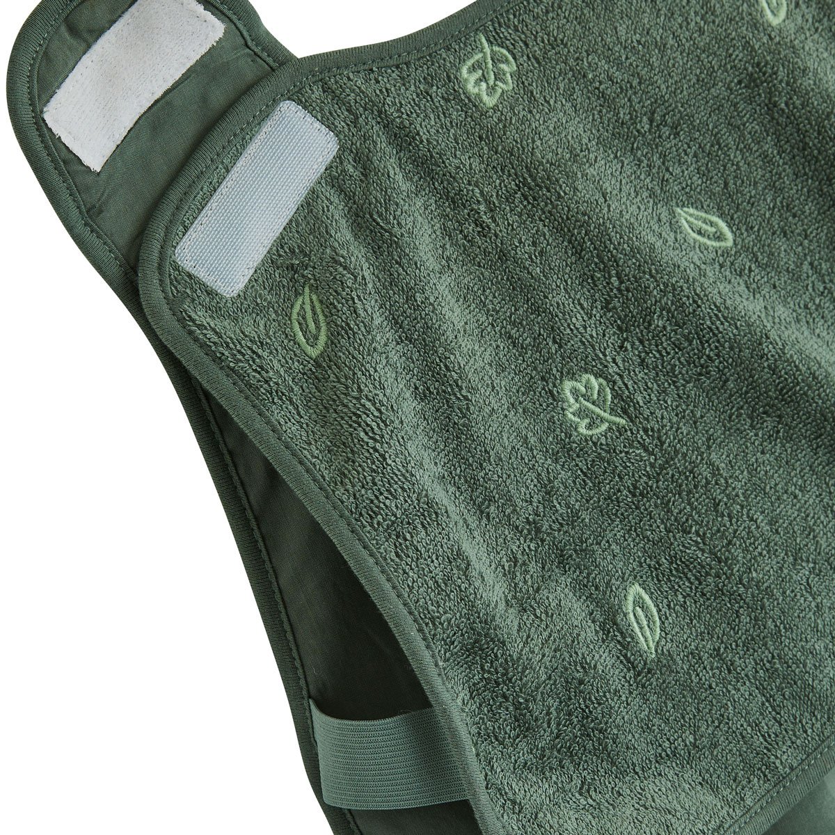 Lot de 2 bavoirs bébé en éponge Moka vert, PETIT BEGUIN