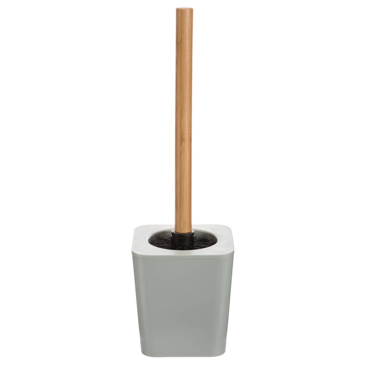 Brosse WC en bois et métal NATURÉO blanc, 5FIVE SIMPLY SMART