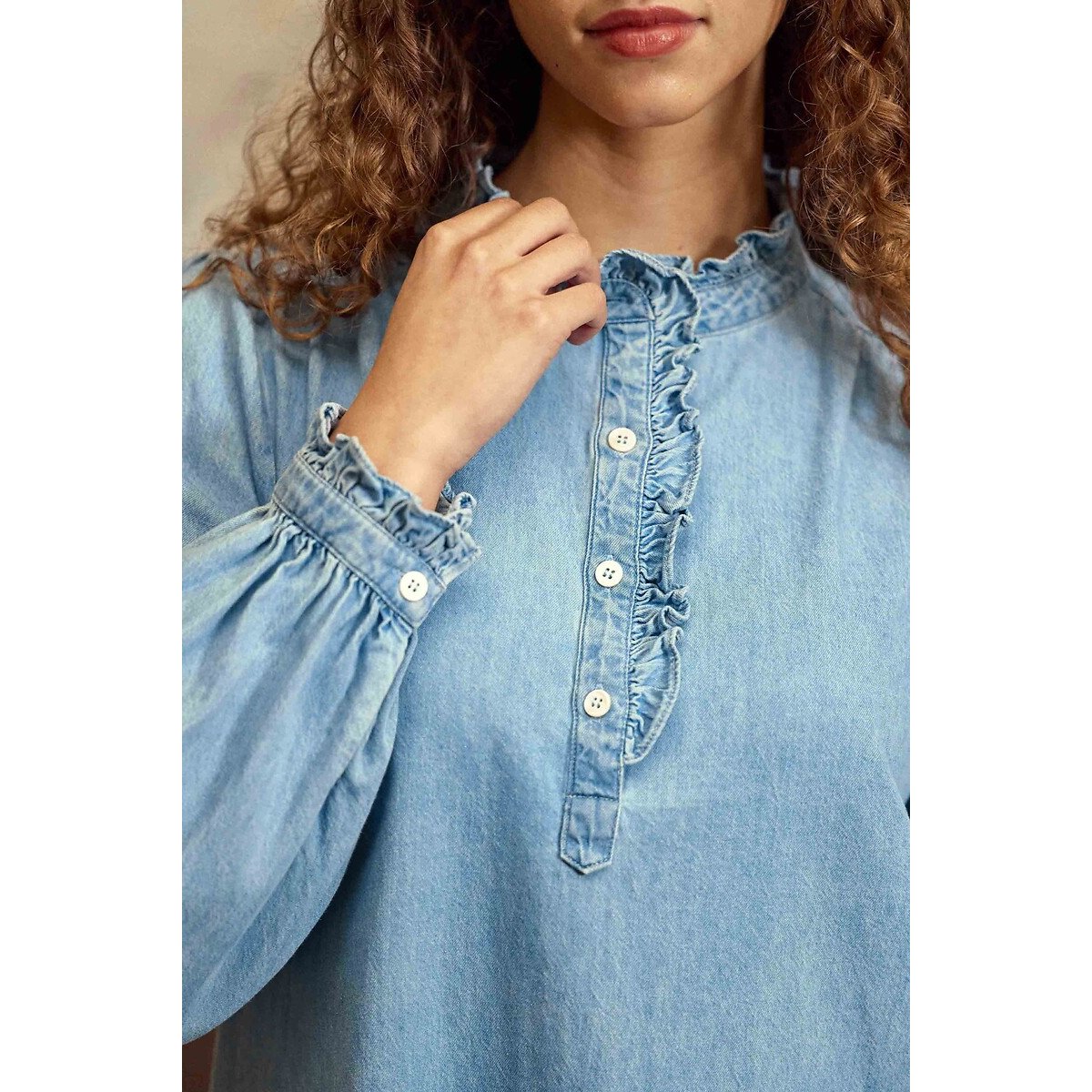 Robe courte manches longues en denim, RAITY stone, LA PETITE ETOILE