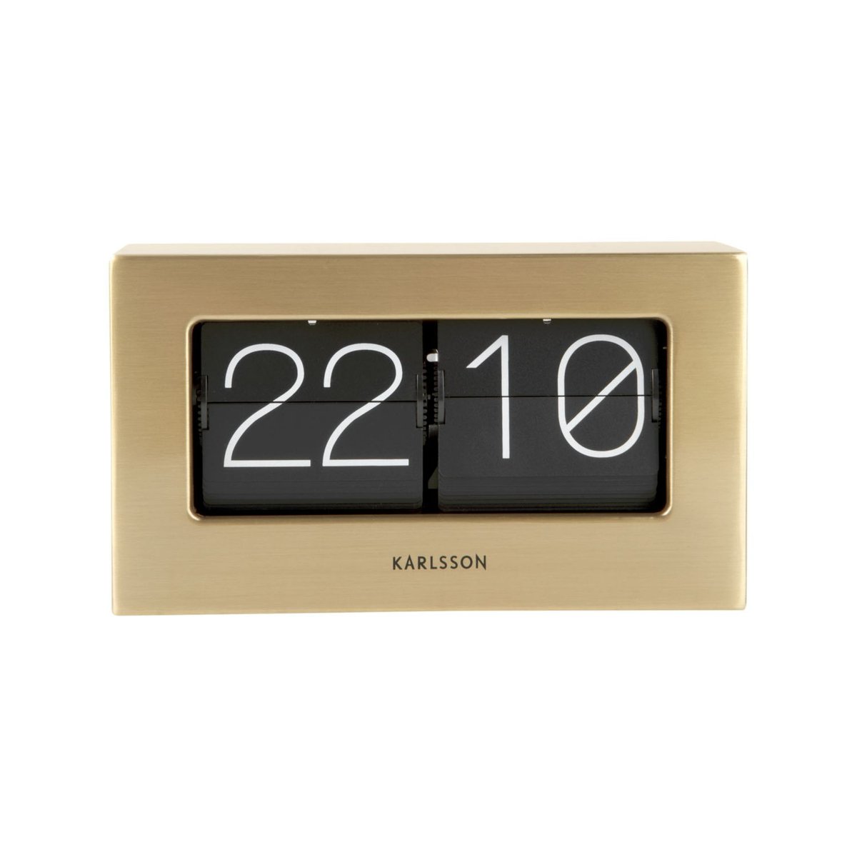 Horloge De Table Acier BOXED FLIP plaqué or, KARLSSON