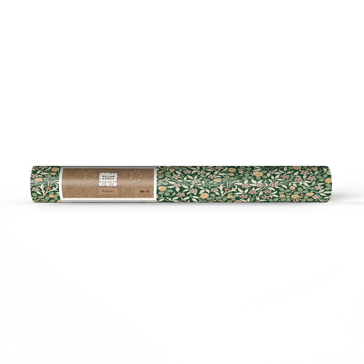 Papier peint fleuri Clover Forest vert, ocre, rose, WILLIAM MORRIS AT HOME
