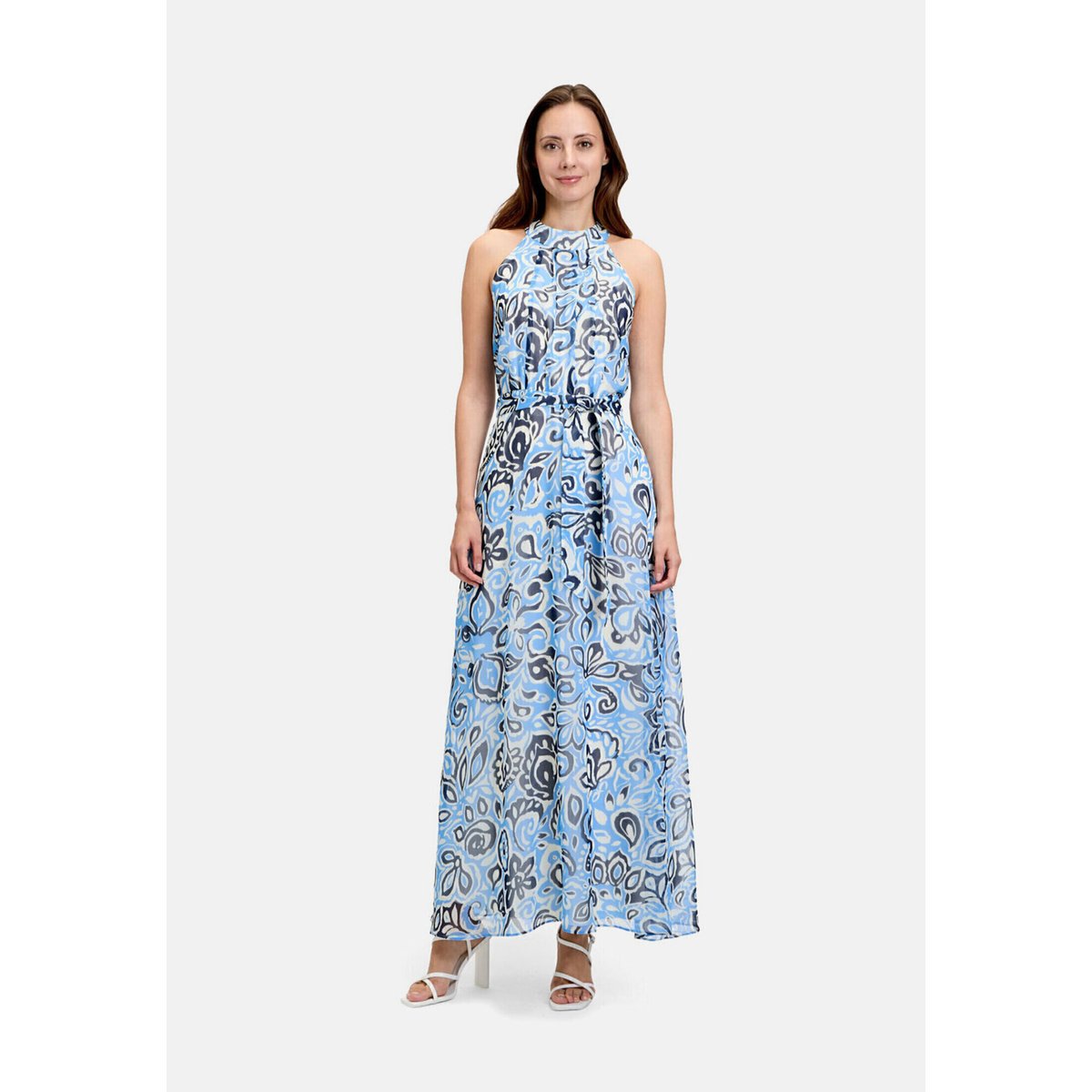 Robe en chiffon sans manches bleu/blanc, BETTY & CO