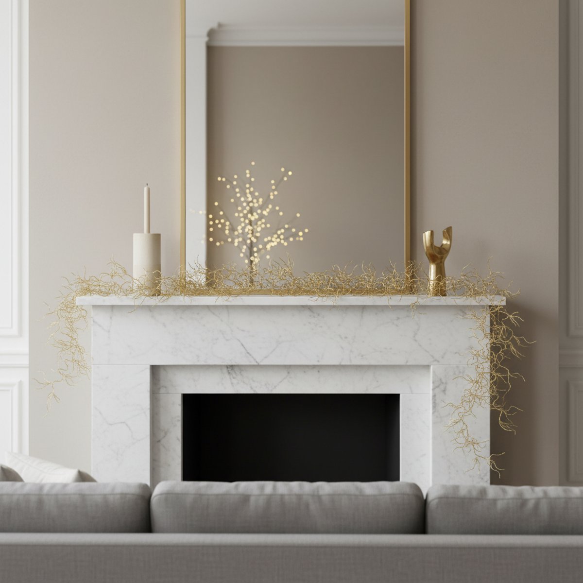 Guirlande de racines artificielle effet métallique H82 doré, SIA DECO