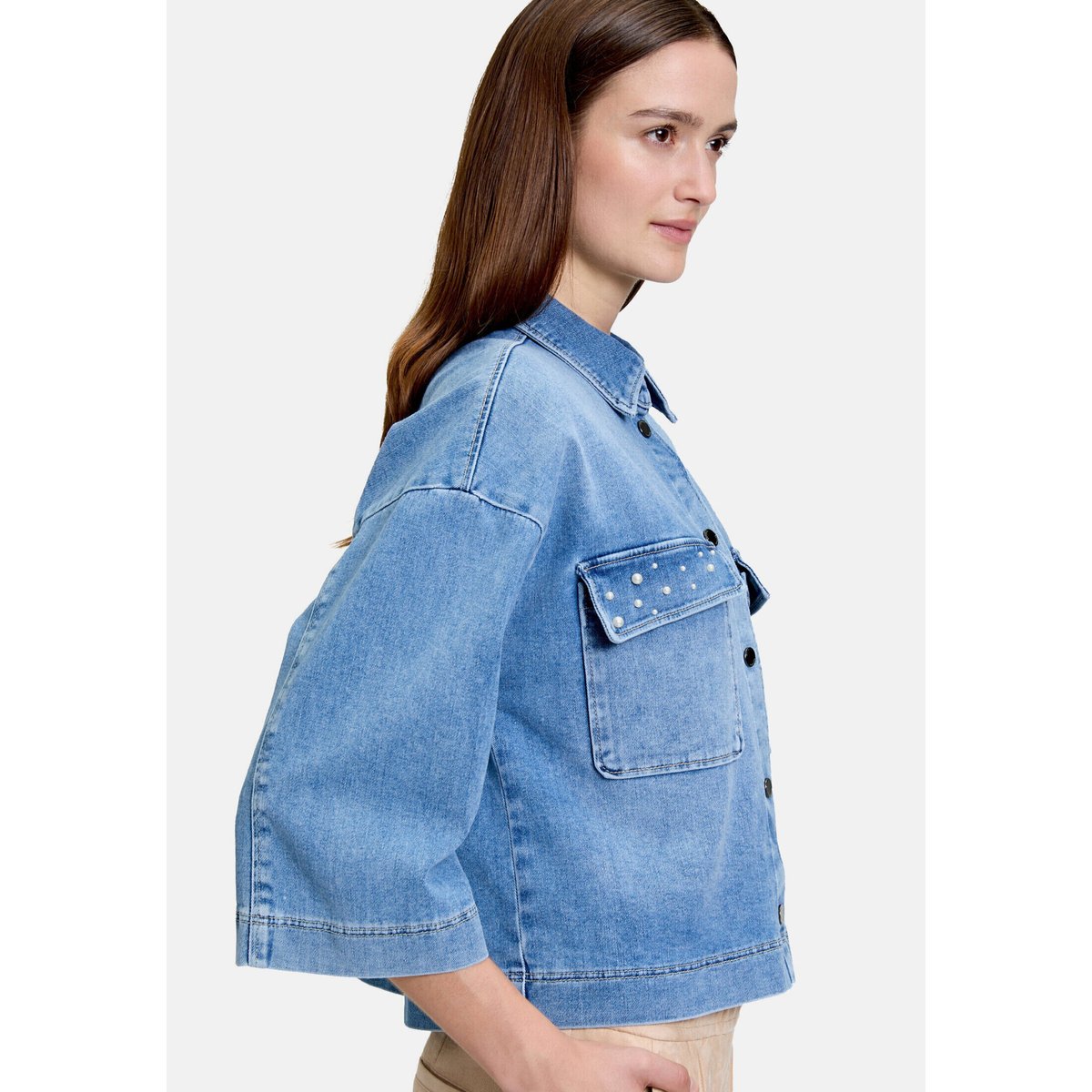 Veste en jean à perles light blue denim, BETTY & CO