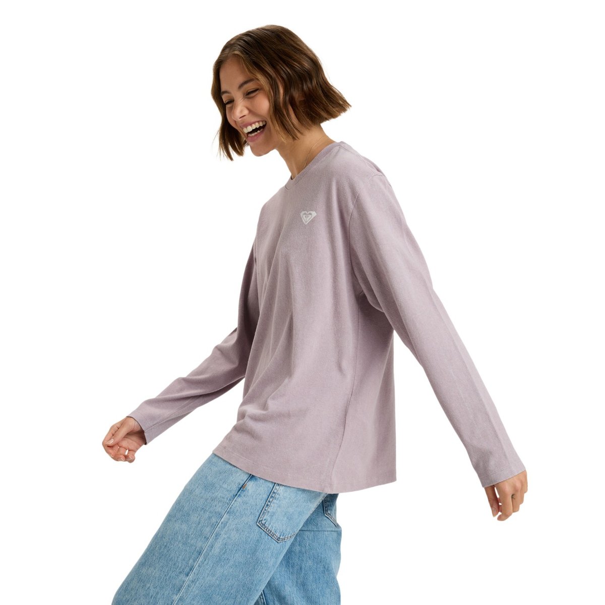 T-Shirt, manches longues, col rond, . violet nirvana, ROXY