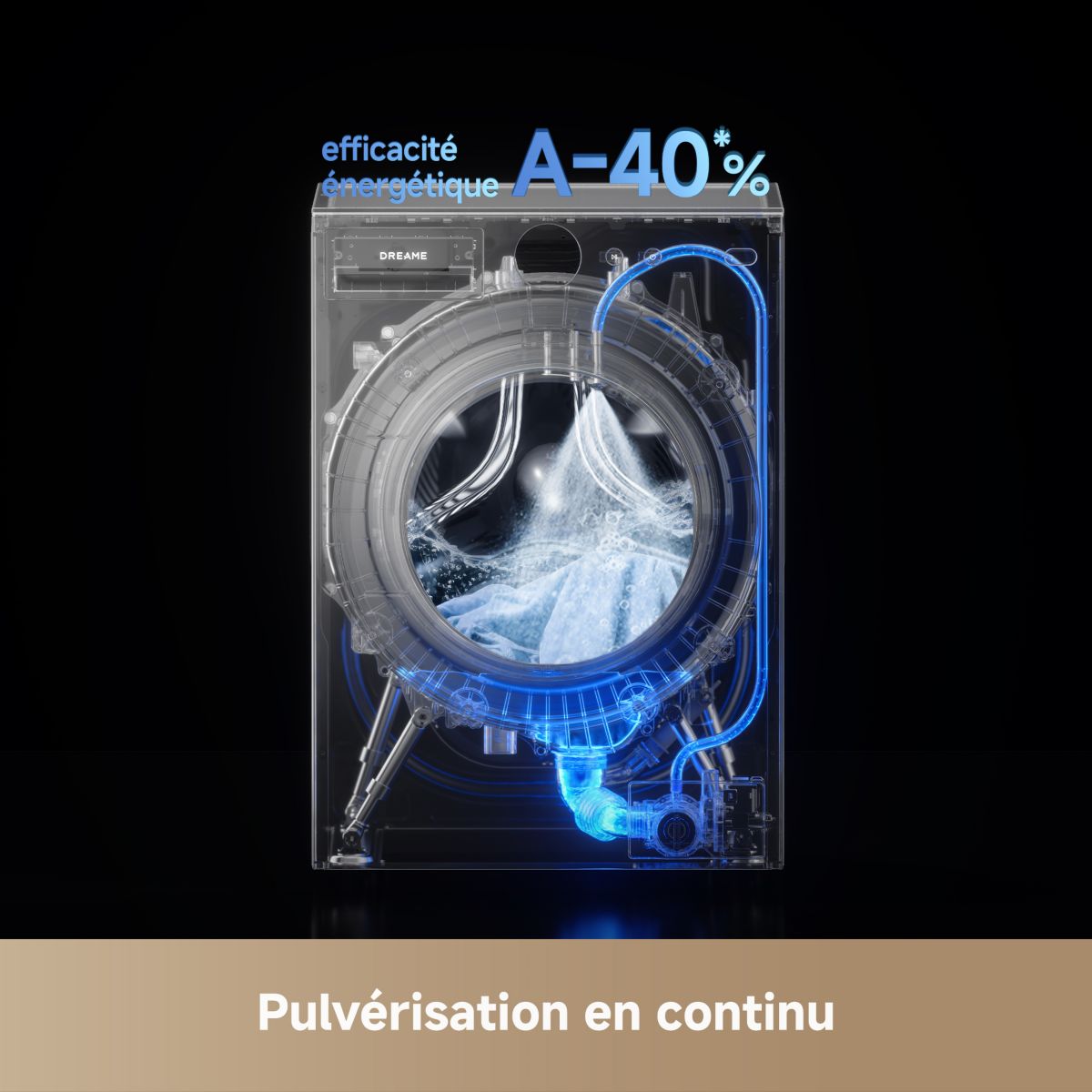 Lave linge hublot DRWASHL911KGG L9 11Kg couleur unique, DREAME