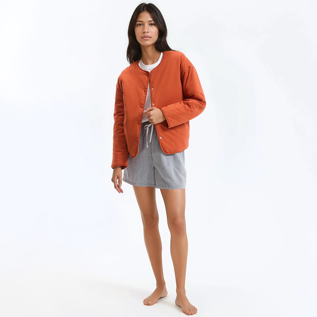 Veste d'intérieur matelassée, Signature AMANDINE terracotta, LA REDOUTE COLLECTIONS