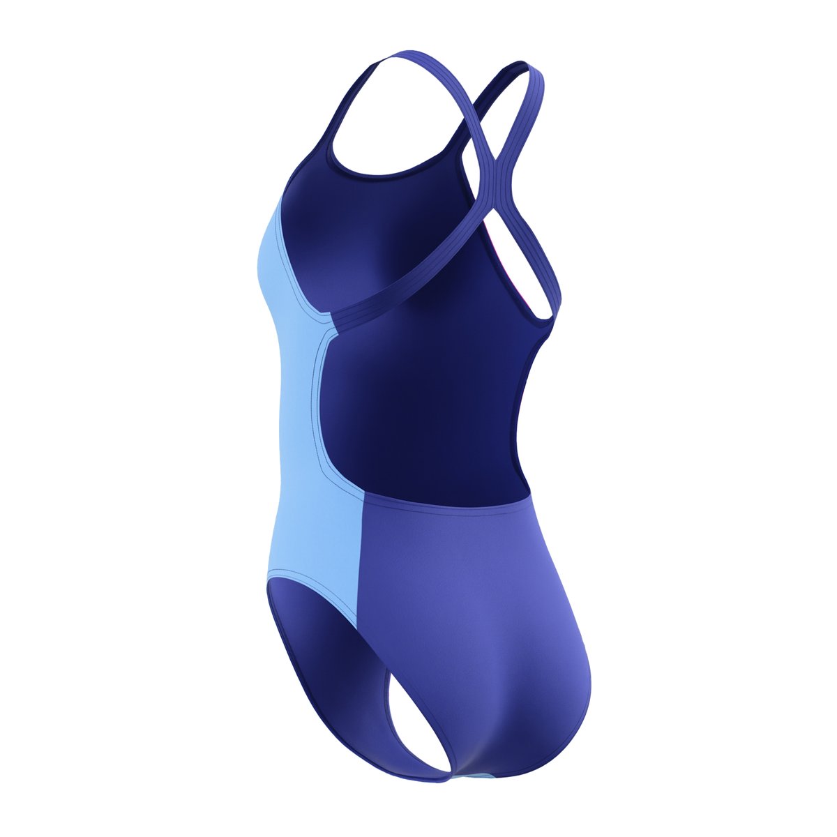 Maillot de bain 1 pièce motif/style imprimé PLACEMENT POWERBACK bleu, SPEEDO