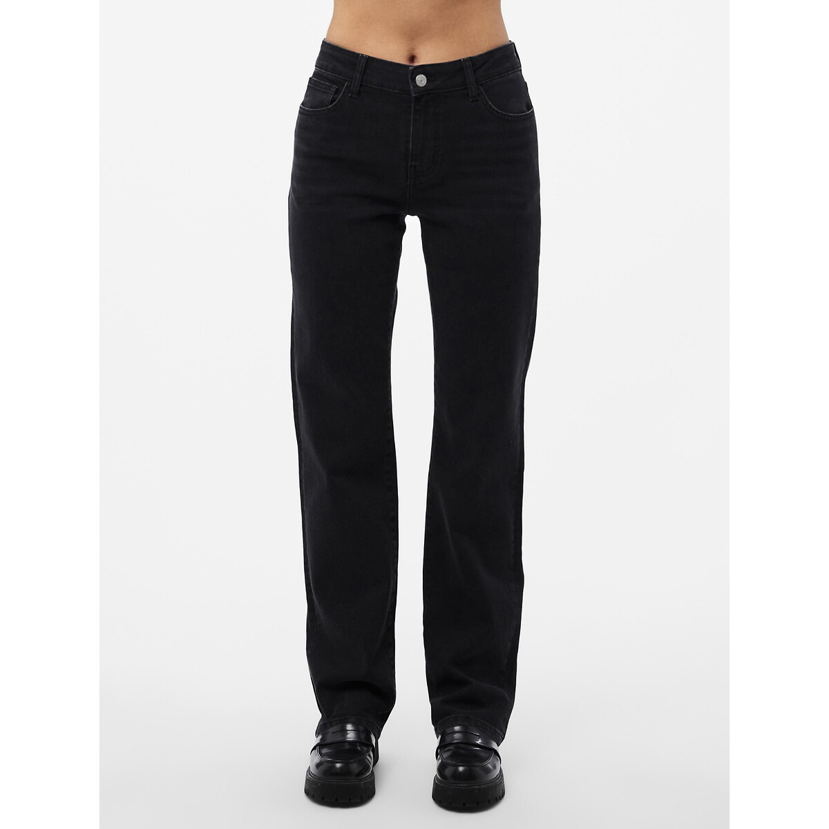 Jean droit black denim, PIECES