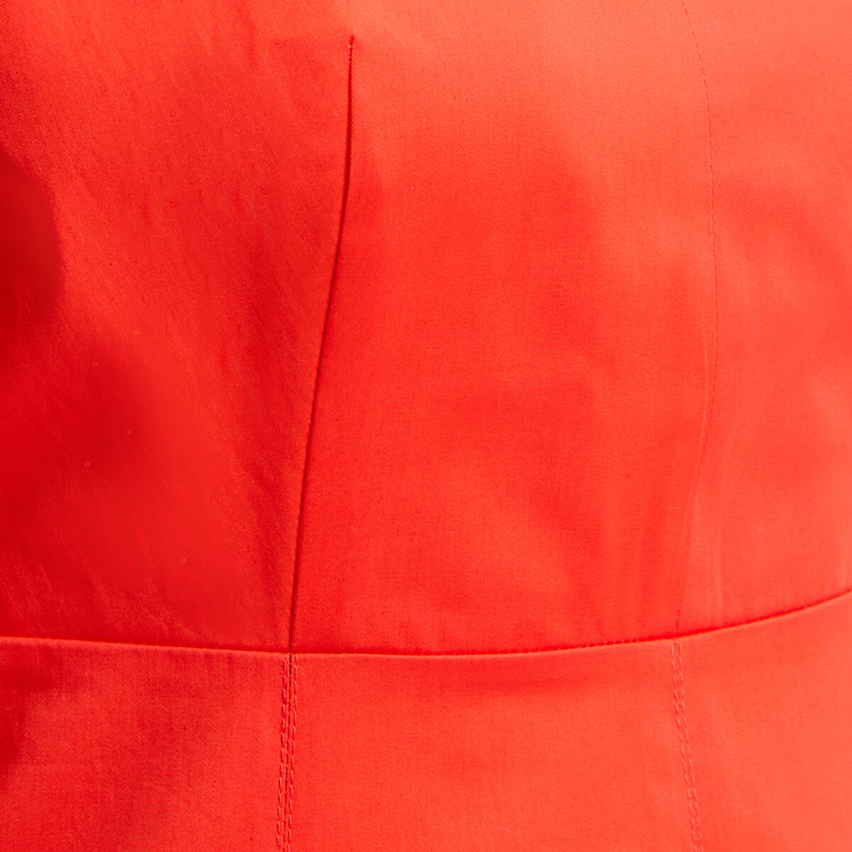 Robe longue à fines bretelles col V rouge orangé, LA REDOUTE COLLECTIONS