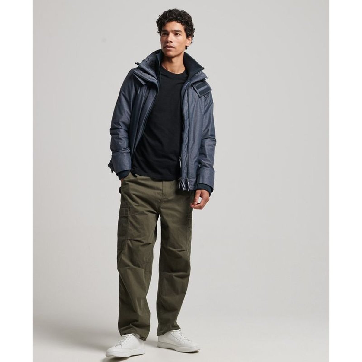 Veste zippée à capuche Pop Arctic SD-Windcheater bleu marine chiné/bleu marine, SUPERDRY