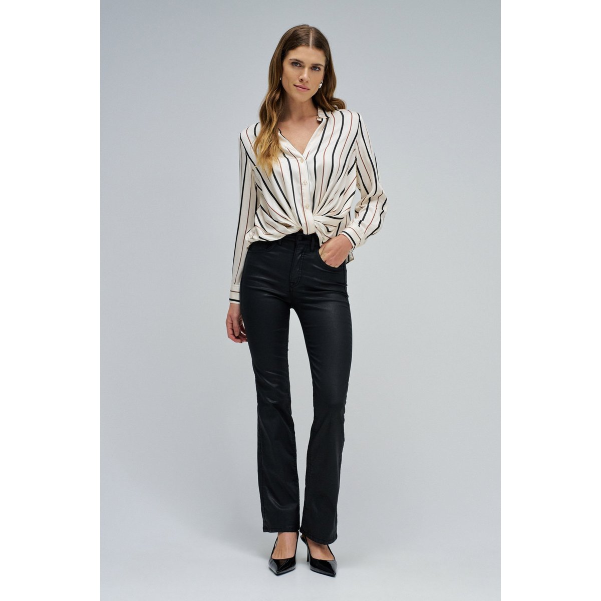 JEAN FAITH PUSH IN BOOTCUT EN COATING noir, SALSA JEANS