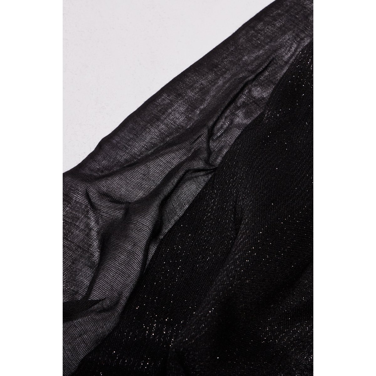 Foulard brillant à franges noir, BREAL