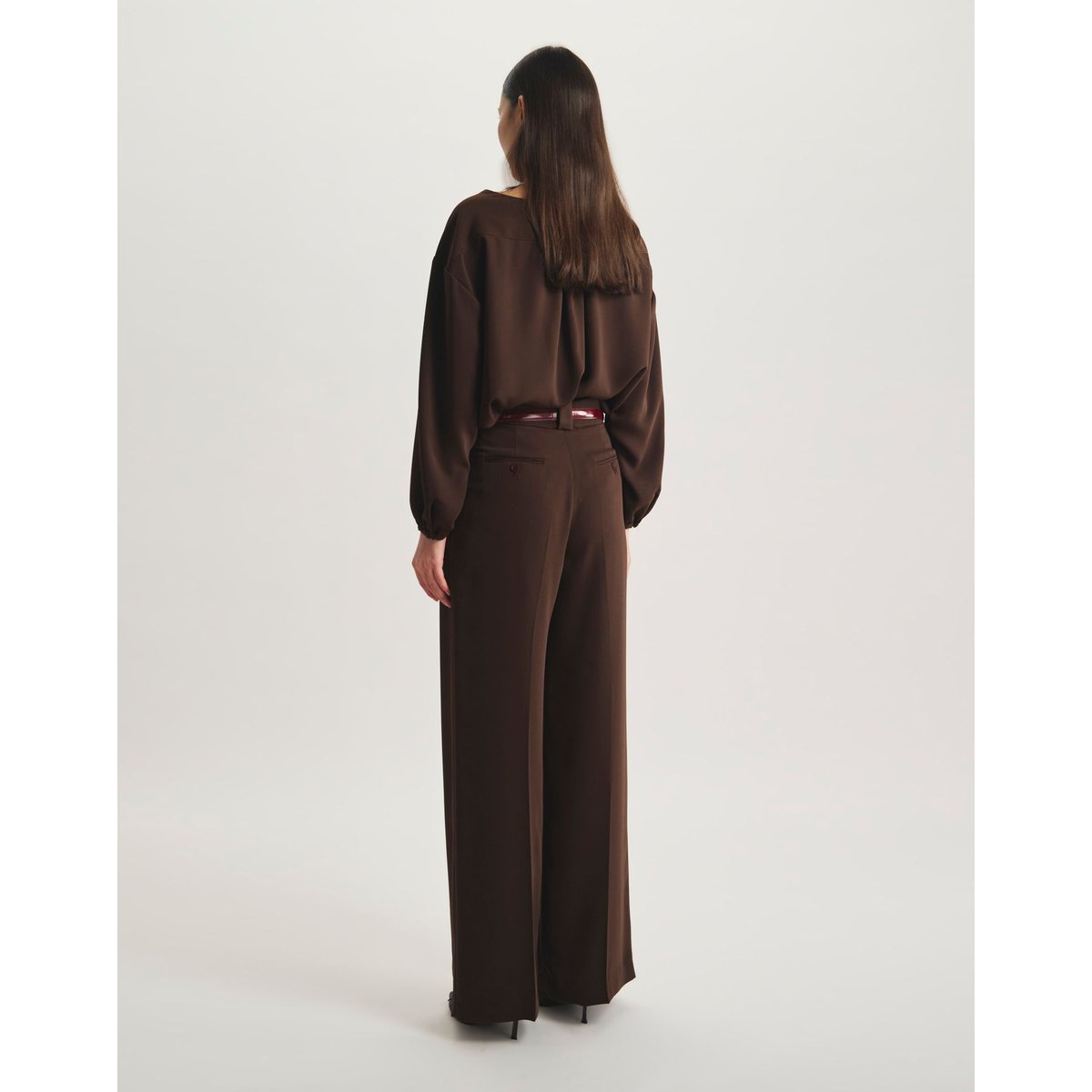 Pantalon à pinces Marlène marron, INES DE LA FRESSANGE PARIS