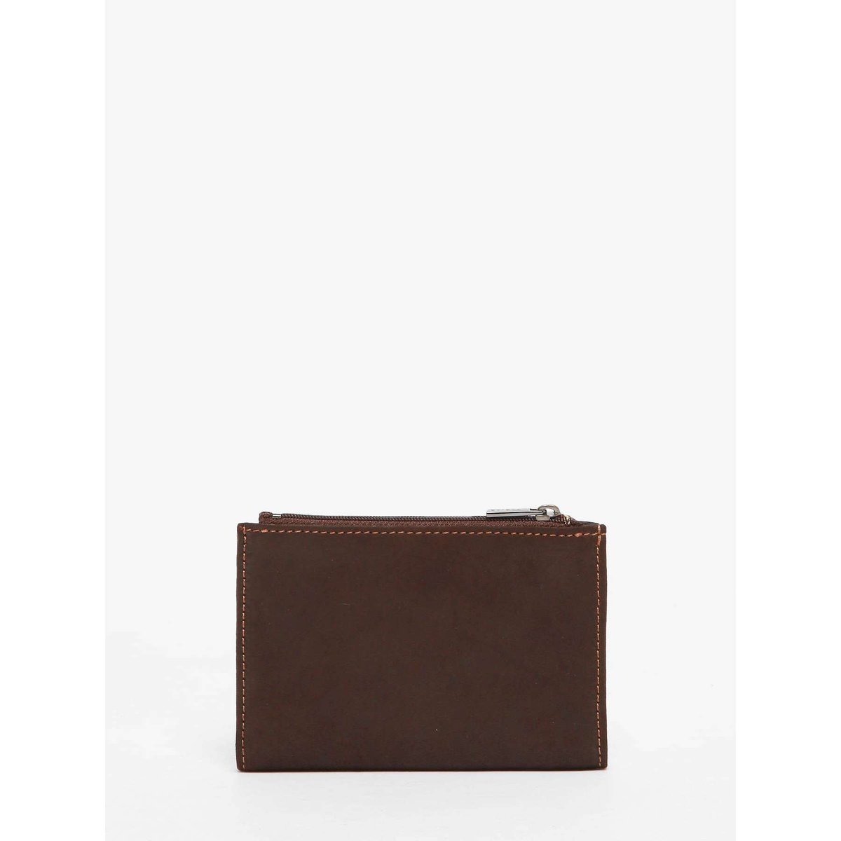 Portefeuille porte-monnaie Oil cuir marron fonce, ETRIER