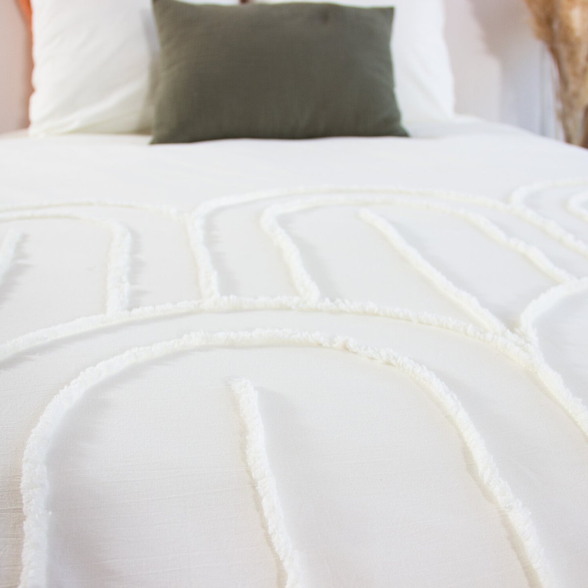 Parure housse de couette coton, Far blanc, C DESIGN HOME TEXTILE