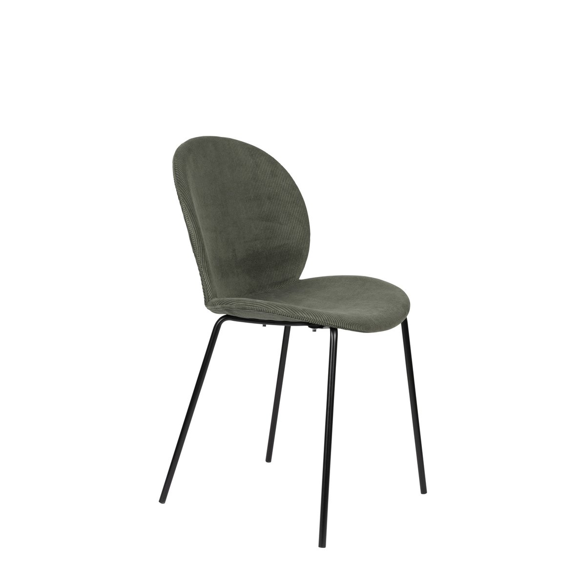 Chaise en velours avec pieds en acier Bonnet vert, ZUIVER