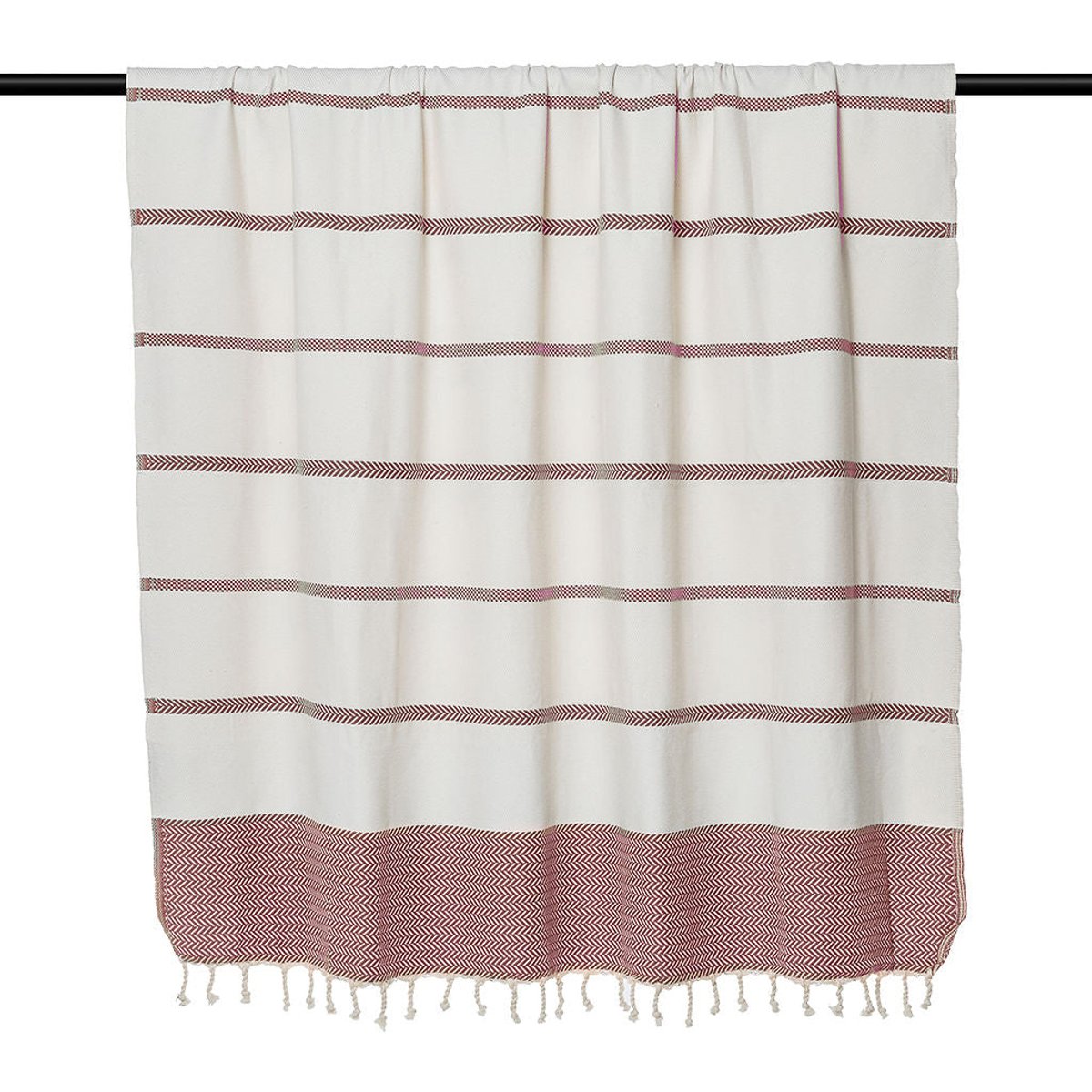Plaid coton LIV rouge tomette, FEBRONIE