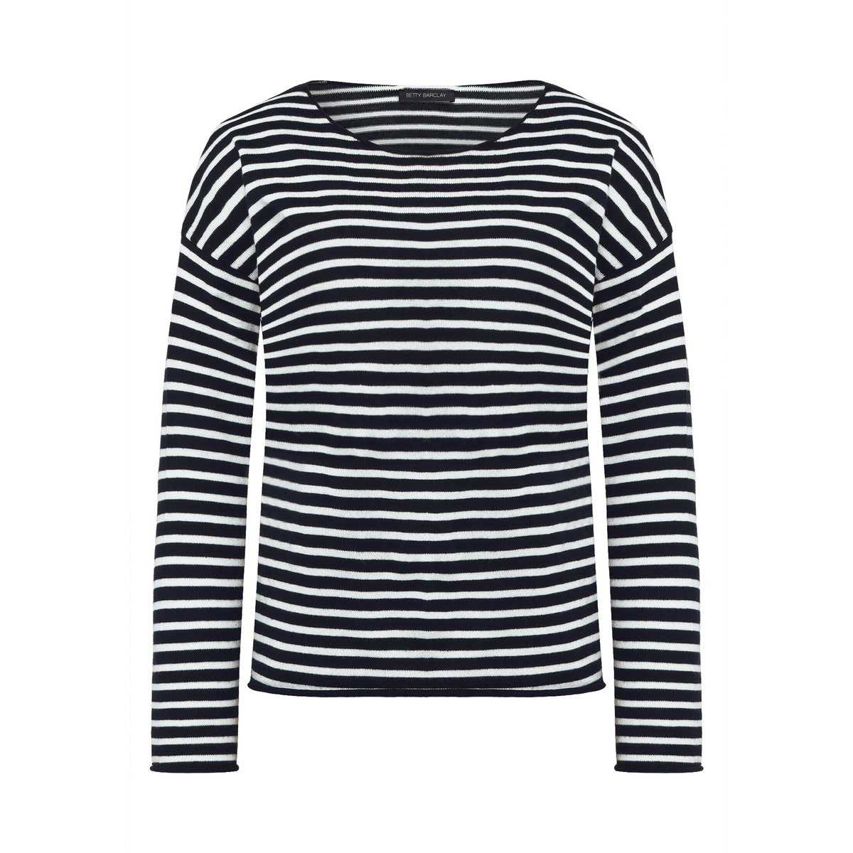 Pull-over en maille à encolure bateau patch dark blue/cream, BETTY BARCLAY