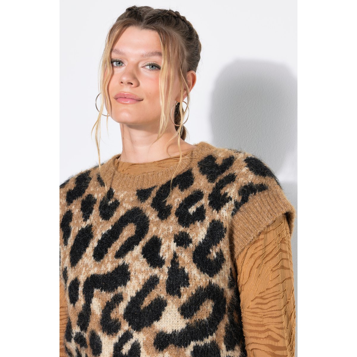 Pull sans manches, coupe Boxy Shape chameau, STUDIO UNTOLD